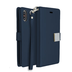 Navy Blue Portafoglio Lux Case for iPhone XS Max