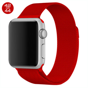 Red iWatch Milanese Stainless Steel Loop Band 42/44mm