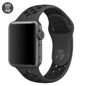 Obsedian/Black iWatch Sport Silicone Band 38/40mm