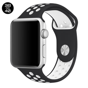 Black/White iWatch Sport Silicone Band 38/40mm