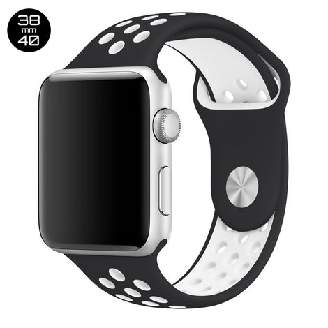 Black/White iWatch Sport Silicone Band 38/40mm
