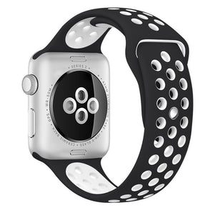 Black/White iWatch Sport Silicone Band 38/40mm