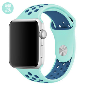 Turquoise/Midnight Blue iWatch Sport Silicone Band 38/40mm