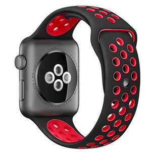 Black/Red iWatch Sport Silicone Band 38/40mm