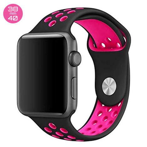Black/Pink iWatch Sport Silicone Band 38/40mm