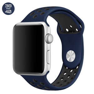 Midnight Blue/Black iWatch Sport Silicone Band 38/40mm