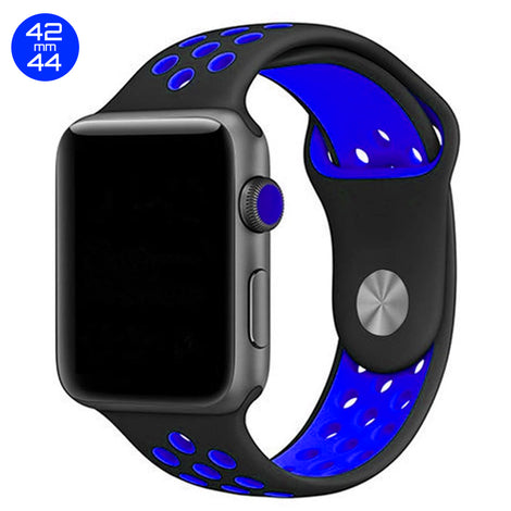 Black/Blue iWatch Sport Silicone Band 42/44mm