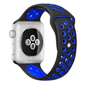 Black/Blue iWatch Sport Silicone Band 38/40mm