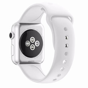 White Double Rivet Silicone iWatch Band 38/40mm