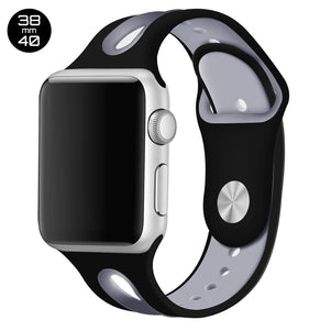 Black/Grey Dual Color Silicone iWatch Band 38/40mm