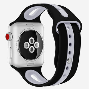 Black/Grey Dual Color Silicone iWatch Band 38/40mm