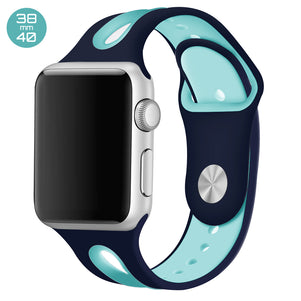 Blue/Mint Dual Color Silicone iWatch Band 38/40mm