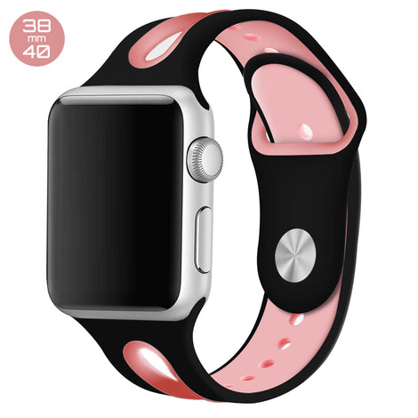 Black/Pink Dual Color Silicone iWatch Band 38/40mm