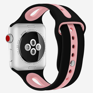 Black/Pink Dual Color Silicone iWatch Band 38/40mm