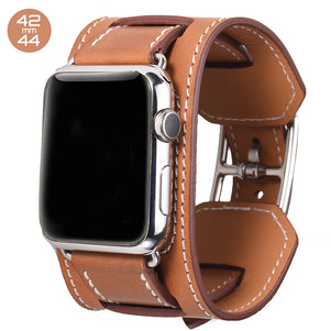 Brown Cuff Leather iWatch Band 42/44mm