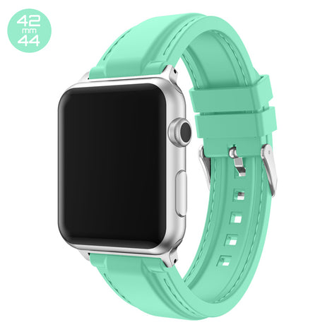 Mint Line Sewed Silicone iWatch Band 42/44mm