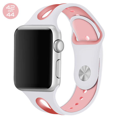 White/Pink Dual Color Silicone iWatch Band 42/44mm