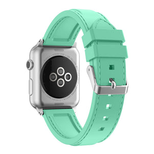 Mint Line Sewed Silicone iWatch Band 38/40mm