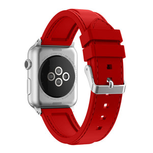 Red Line Sewed Silicone iWatch Band 38/40mm