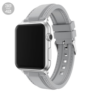 Grey Line Sewed Silicone iWatch Band 38/40mm
