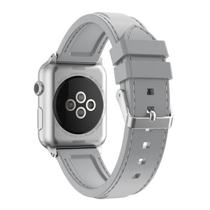 Grey Line Sewed Silicone iWatch Band 38/40mm