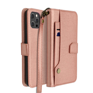 Rose Gold Portafoglio Pelle Case for iPhone 12 / 12 Pro