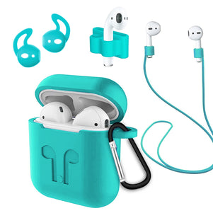 Turquoise Earphone Bundle Silicone AirPod Case
