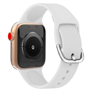 White Silicone iWatch Band with D Buckle 38/40mm