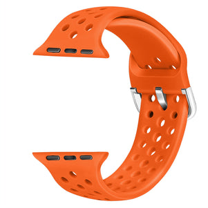 Orange Breathable Silicone iWatch Band 42/44mm